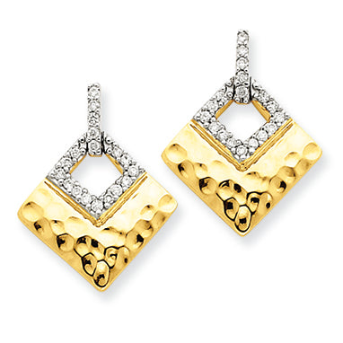 0.2 Carat 14K Gold Diamond Dangle Post Earrings