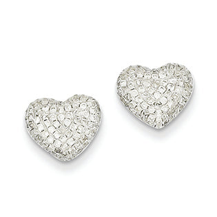 0.5 Carat 14K White Gold Diamond Heart Post Earrings