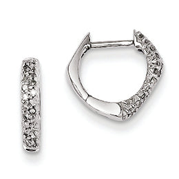 0.2 Carat 14K White Gold Diamond Hinged Heart Earrings