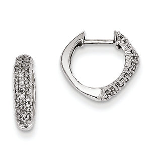 0.3 Carat 14K White Gold Diamond Hinged Heart Earrings