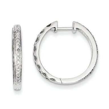 0.2 Carat 14K White Gold Diamond Hinged Hoop Earrings