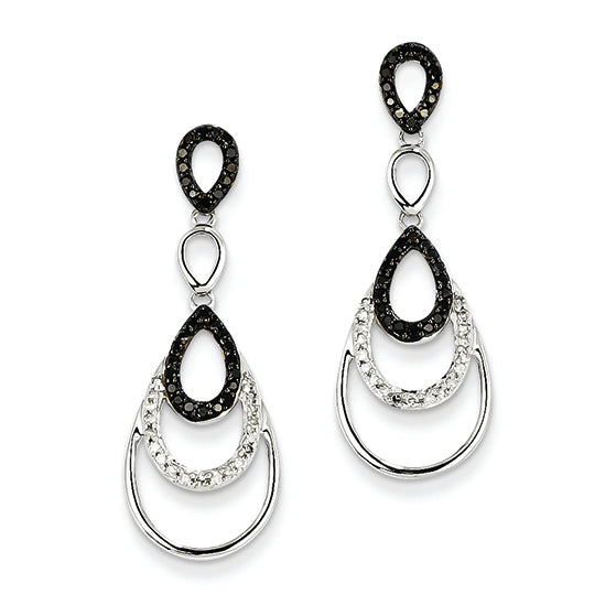 0.4 Carat 14K White Gold Black & White Diamond Post Earrings