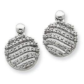 0.3 Carat 14K White Gold Diamond Wave Circle Post Earrings