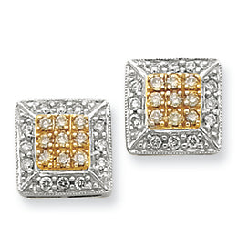 0.4 Carat 14K Gold Rhodium Diamond Post Earrings