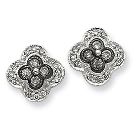 0.3 Carat 14K White Gold Black & White Diamond Post Earrings