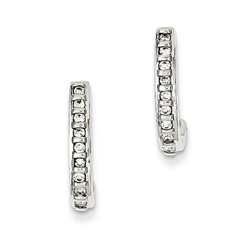 0.2 Carat 14K White Gold Diamond J-Hoop Post Earrings