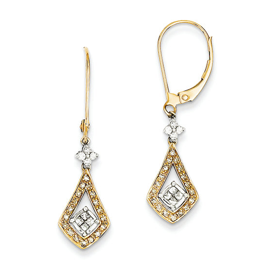 0.3 Carat 14K Gold Two-tone Diamond Earrings
