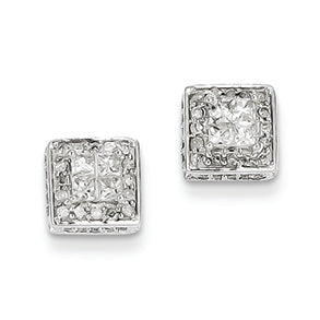 0.5 Carat 14K White Gold Diamond Post Earrings