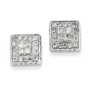 1.1 Carat 14K White Gold Diamond Post Earrings