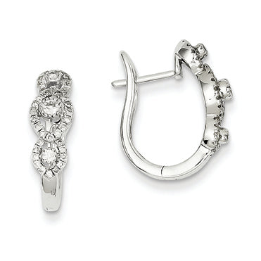 0.4 Carat 14K White Gold Diamond Hinged Hoop Earrings