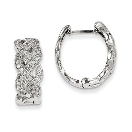0.3 Carat 14K White Gold Diamond Hinged Hoop Earrings