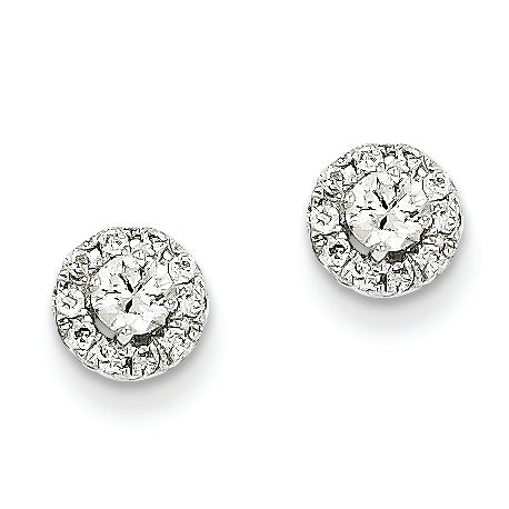 0.4 Carat 14K White Gold Diamond Circle Post Earrings