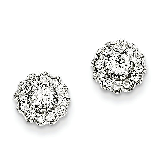 0.5 Carat 14K White Gold Diamond Round Post Earrings