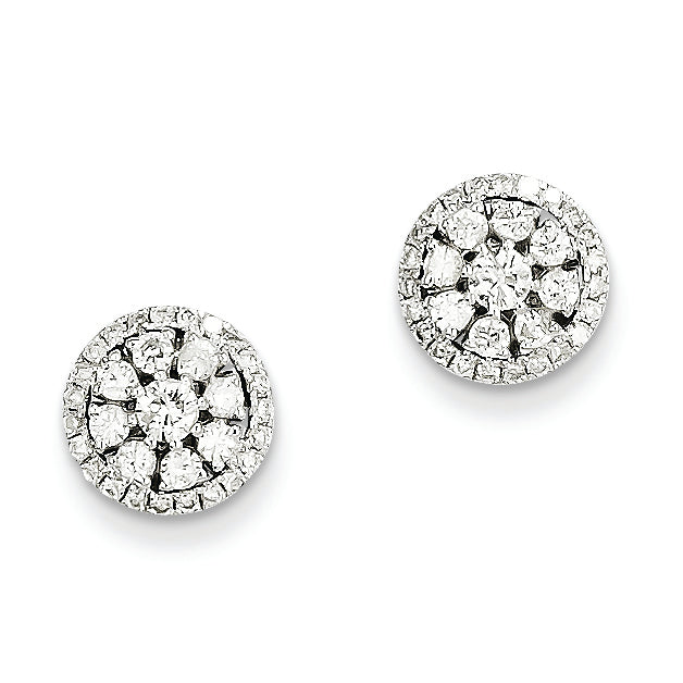 0.6 Carat 14K White Gold Diamond Circle Post Earrings