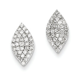 0.5 Carat 14K White Gold Diamond Marquise Shape Post Earrings