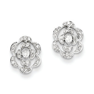 0.3 Carat 14K White Gold Diamond Flower Post Earrings