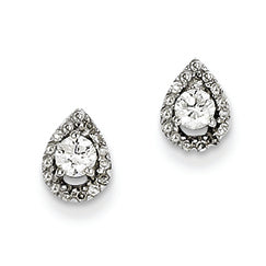 0.4 Carat 14K White Gold Diamond Teardrop Post Earrings
