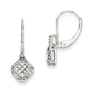 0.4 Carat 14K White Gold Small Diamond Leverback Earrings