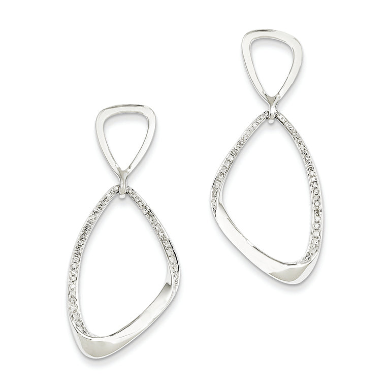0.3 Carat 14K White Gold Diamond Post Dangle Earrings