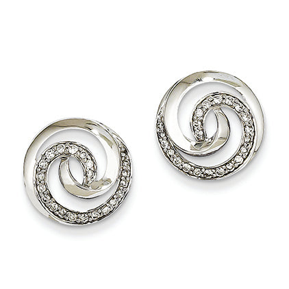 0.3 Carat 14K White Gold Diamond Swirl Post Earrings