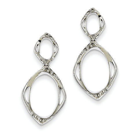 0.1 Carat 14K White Gold & Diamond Dangle Post Earrings