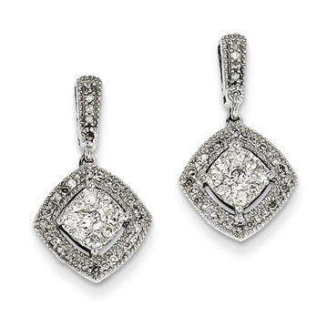 0.5 Carat 14K White Gold Diamond Post Earrings
