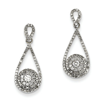 0.7 Carat 14K Gold Diamond Post Dangle Earrings