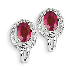 2.3 Carat 14K White Gold Diamond & Ruby Earrings