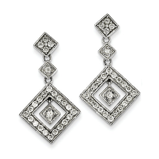 1.1 Carat 14K White Gold Diamond Post Earrings