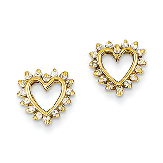 0.3 Carat 14K Gold Diamond heart earring