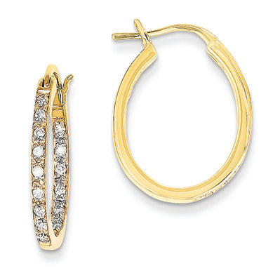 0.3 Carat 14K Gold Quality Completed Diamond In/Out Hoop Earrings
