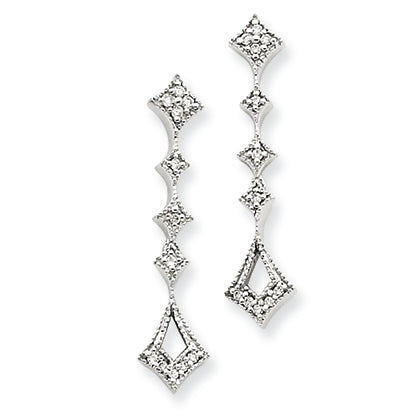 0.1 Carat 14K White Gold Diamond Vintage Earrings