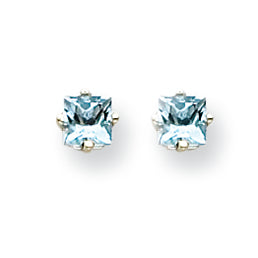 0.6 Carat 14K White Gold Aquamarine Earrings