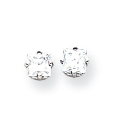 14K White Gold 4mm Cubic Zirconia Earrings