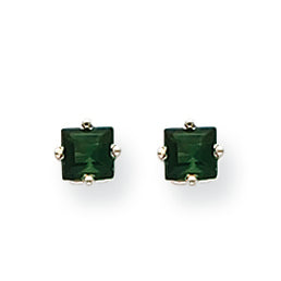 0.9 Carat 14K White Gold Green Tourmaline Earrings