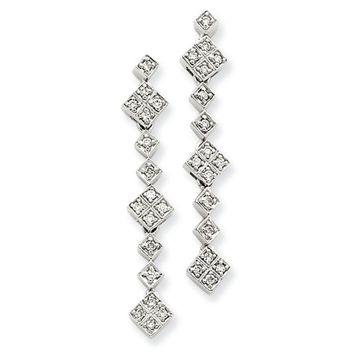0.3 Carat 14K White Gold Quality Completed Diamond Vintage Earrings