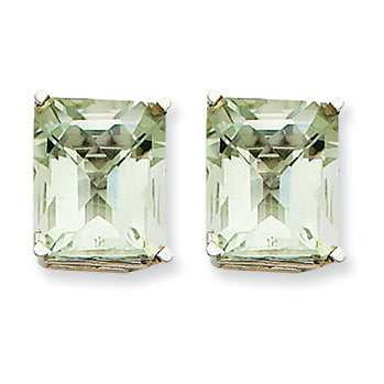 11.3 Carat 14K Goldw 12x10mm Emerald Green Amethyst Earring