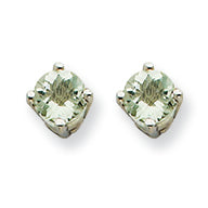 0.5 Carat 14K Goldw 4mm Round Green Amethyst Earring