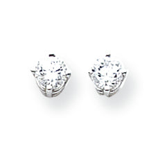14K White Gold 4mm Cubic Zirconia Earrings