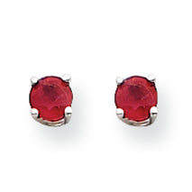 0.8 Carat 14K White Gold Ruby Earrings