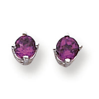 0.7 Carat 14K White Gold 4mm Rhodalite Garnet earring