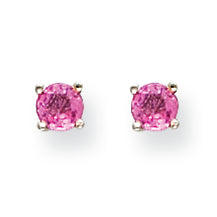 0.8 Carat 14K White Gold Pink Sapphire Earrings