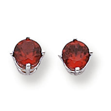 1.2 Carat 14K White Gold 5mm Garnet earring