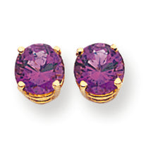 1.6 Carat 14K Gold 6mm Amethyst earring