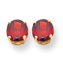 2.3 Carat 14K Gold 6mm Garnet earring