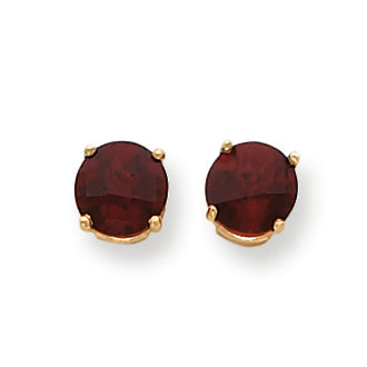 3.6 Carat 14K Gold 7mm Garnet Checker earring