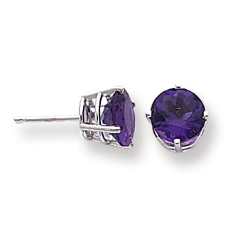 2.3 Carat 14K White Gold 7mm Amethyst earring