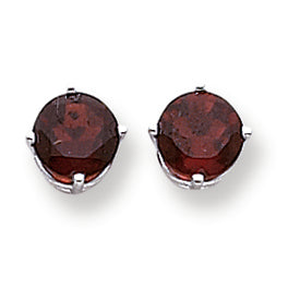 2.3 Carat 14K White Gold 7mm Garnet earring