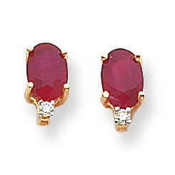 2.4 Carat 14K Gold Ruby Diamond earring