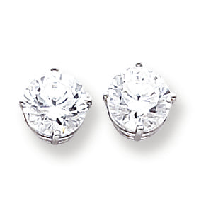 14K White Gold 8mm Cubic Zirconia earring